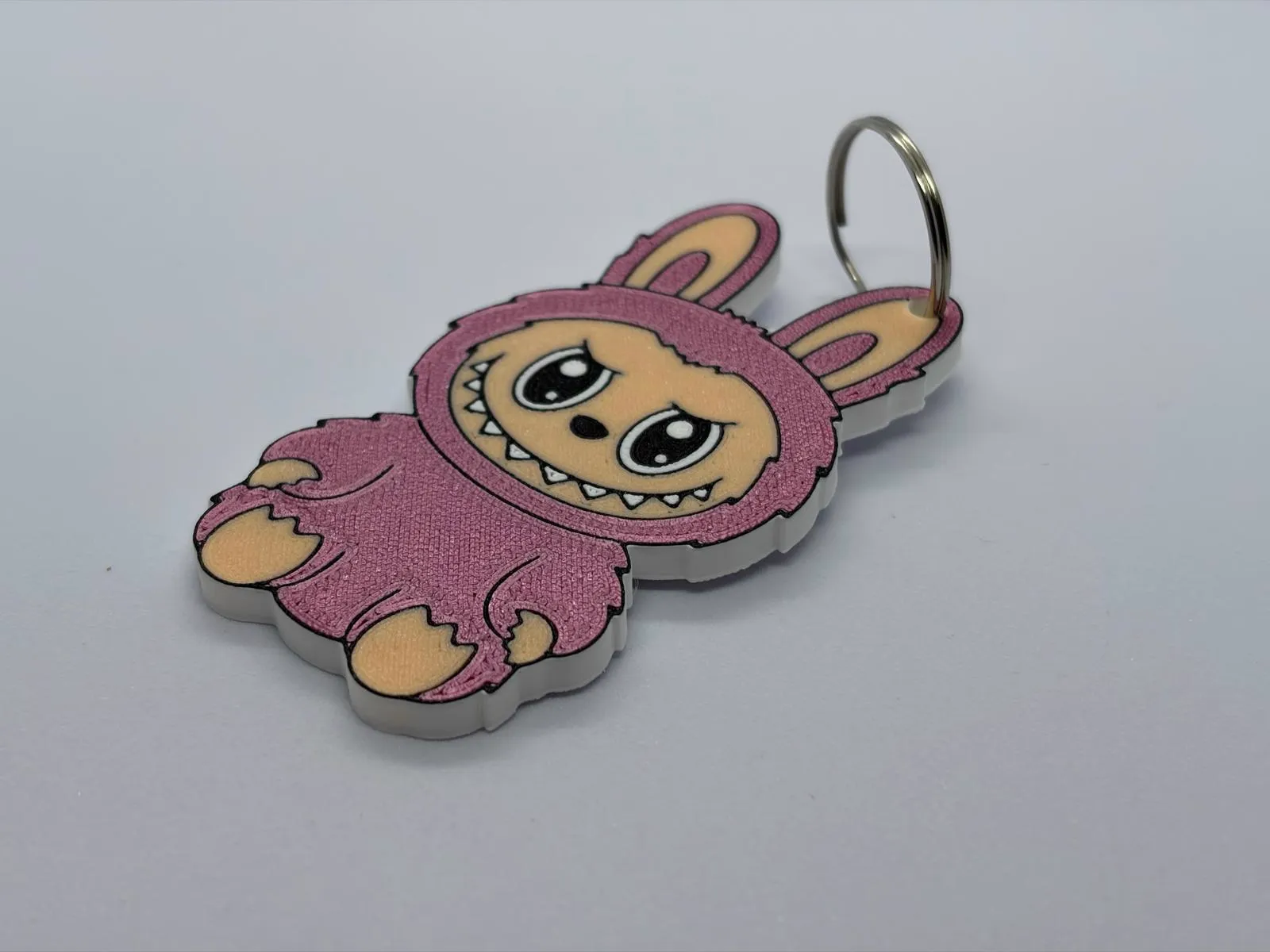 Portachiavi Labubu rosa stampato in 3D - Apritisesamo Ticino
